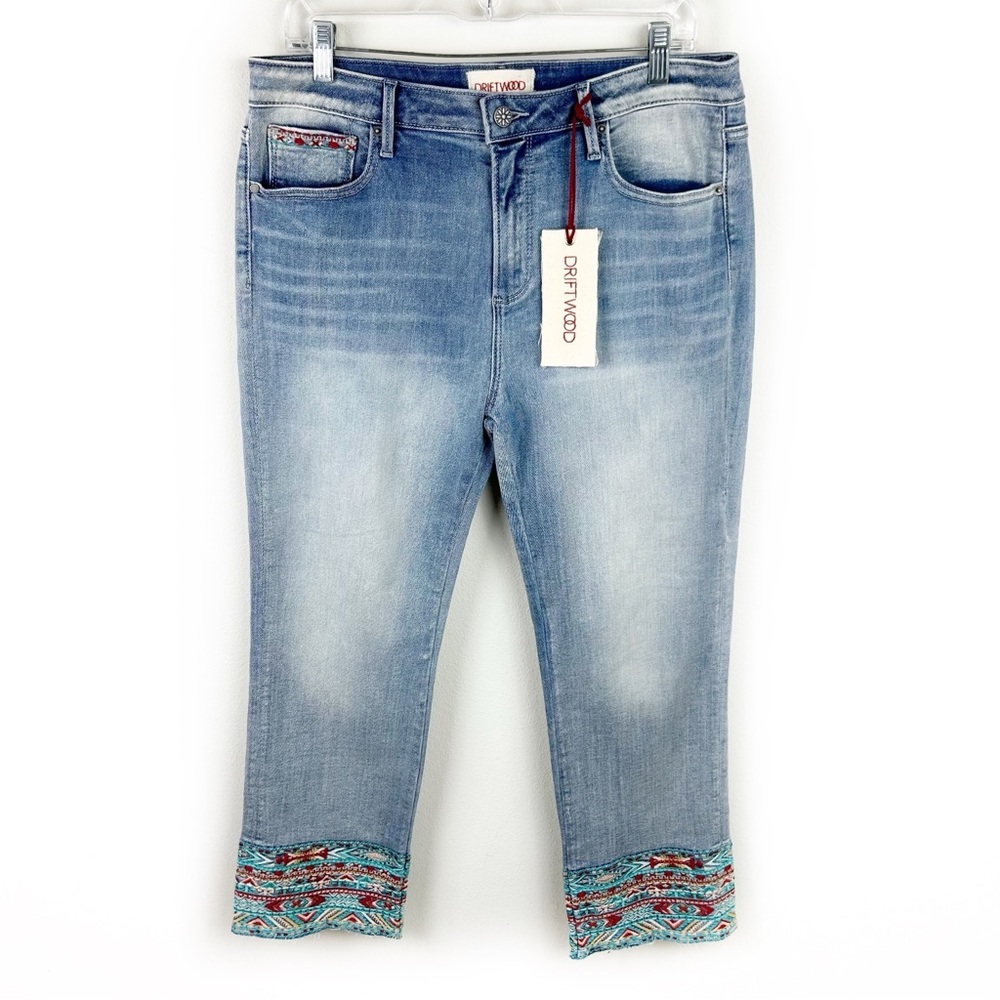NWT Driftwood Stitchfix Rosemond High-Rise Embroidered jeans size: 32